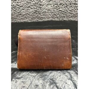 Vintage Loewe‎ Men's Leather Logo Embossed Credit Card Bifold Wallet Brown